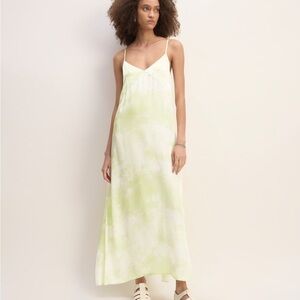THE EVERLANE X MARQUES' ALMEIDA SATIN TIE-DYE DRESS